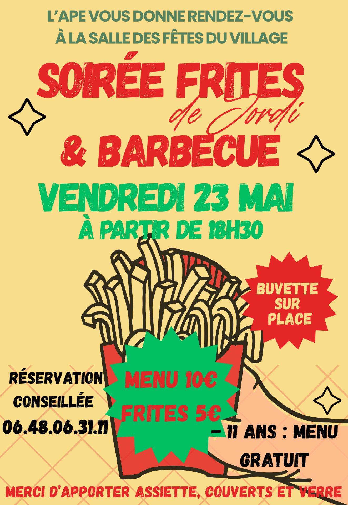 Lire la suite à propos de l’article Soirée APE: Frites & Barbecue